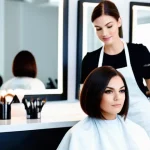 Home 18 헤어디자이너 실기시험 팁 - **Prompt:** A skilled, focused female hairstylist, aged late 20s, with short, stylish hair and profe...