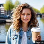 Home 18 헤어디자이너 창작 스타일링 팁 - A stylish Dutch woman with natural, voluminous beachy waves styled using sea salt spray on damp hair...